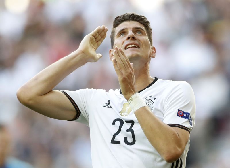 Germany v Slovakia - EURO 2016 - Round of 16 - Stade Pierre-Mauroy, Lille, France - 26/6/16 Germanyu00e2u20acu2122s Mario Gomez reacts REUTERS/Carl Recine Livepic