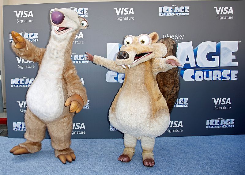 Characters from 'Ice Age: Collision Course' pose at a screening of the movie at the Fox Studios Lot in Los Angeles July 16, 2016. u00e2u20acu201d Reuters pic