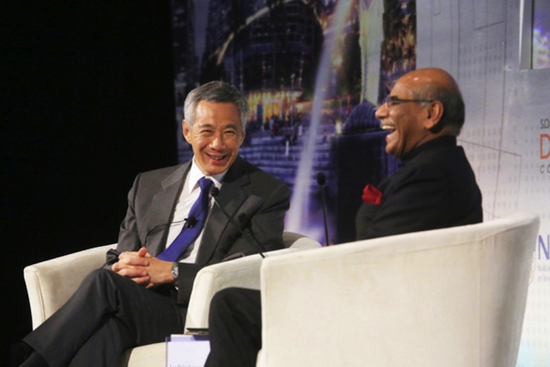 Prime Minister Lee Hsien Loong at a dialogue moderated by former Indian Foreign Secretary Shyam Saran.u00c2u00a0u00e2u20acu201d TODAY pic