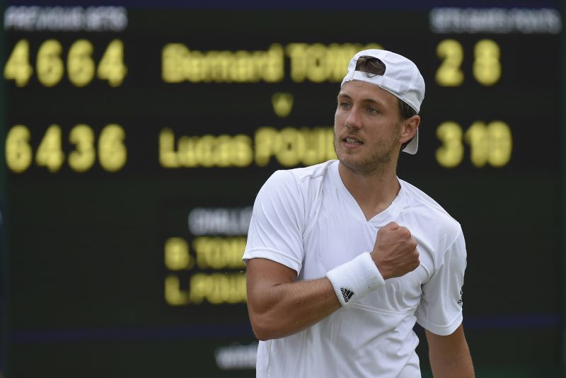 France's Lucas Pouille (pic) celebrates winning his match against Australia's Bernard Tomic. u00e2u20acu2022 Reuters pic