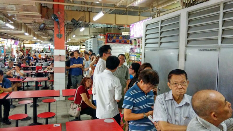 The snaking queue at Hong Kong Soya Sauce Chicken Rice & Noodle stall at Chinatown Food Complex. — TODAY pic