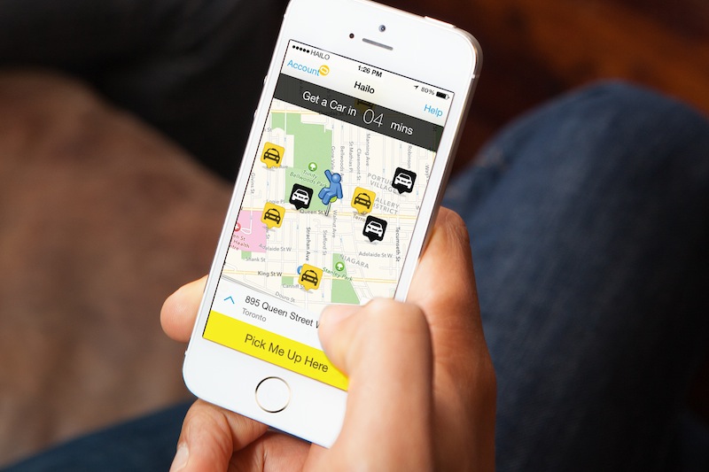 Germany-based mytaxi and Britain's Hailo, whose app is shown here, said that they would merge their two taxi-hailing apps to become Europe's biggest app-based taxi service. u00e2u20acu201d AFP pic