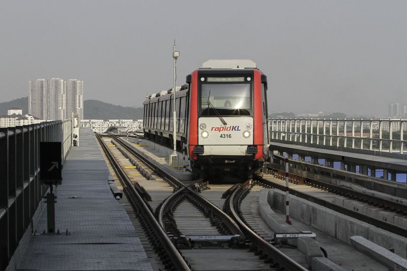 A new six-car train on the extended Sri Petaling LRT line that has opened up opportunities for Klang Valley commuters. u00e2u20acu2022 Picture by Yusof Mat Isa