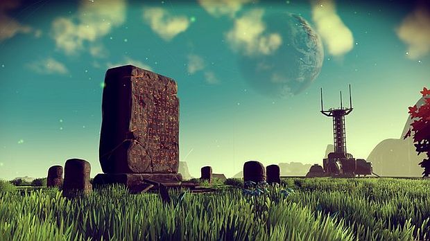 Strange animals, robots and ruins await interplanetary explorers in 'No Man's Sky'.  u00e2u20acu201d Picture courtesy of Hello Games