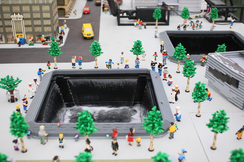The One World Trade Centre exhibit at Legoland California Resort also features Lego model replicas of the 9/11 Memorial’s twin reflecting pools. — AFP pic