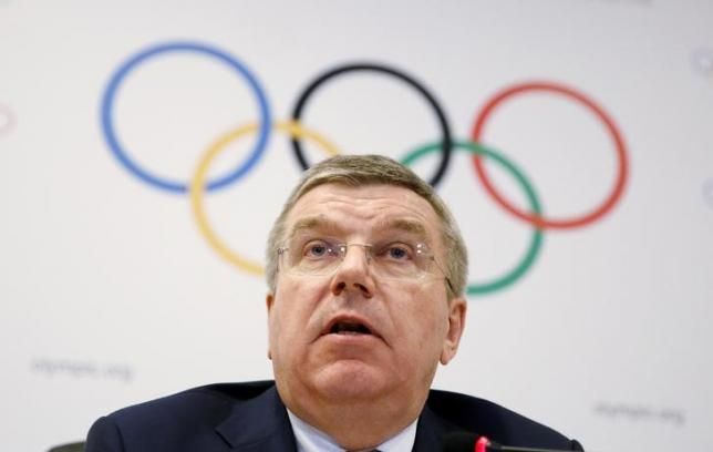 International Olympic Committee (IOC)President Thomas Bach speaks during a news conference at the end of the IOC Executive Board meeting in Rio de Janeiro, February 28, 2015. REUTERS/PILAR OLIVARES/FILES
