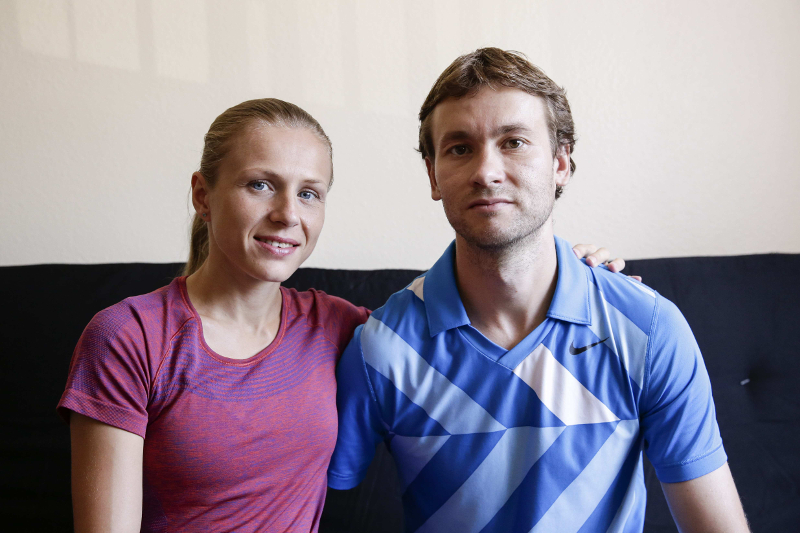 Russian Olympian couple Yuliya (left) and Vitaly Stepanov pose for a picture before an interview with Reuters at an undisclosed location on July 28, 2016. u00e2u20acu201d Reuters pic