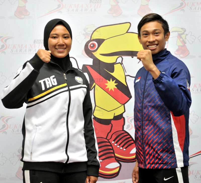 Best sportswoman Nur Aqilah Yusof with Khairul Hafiz.