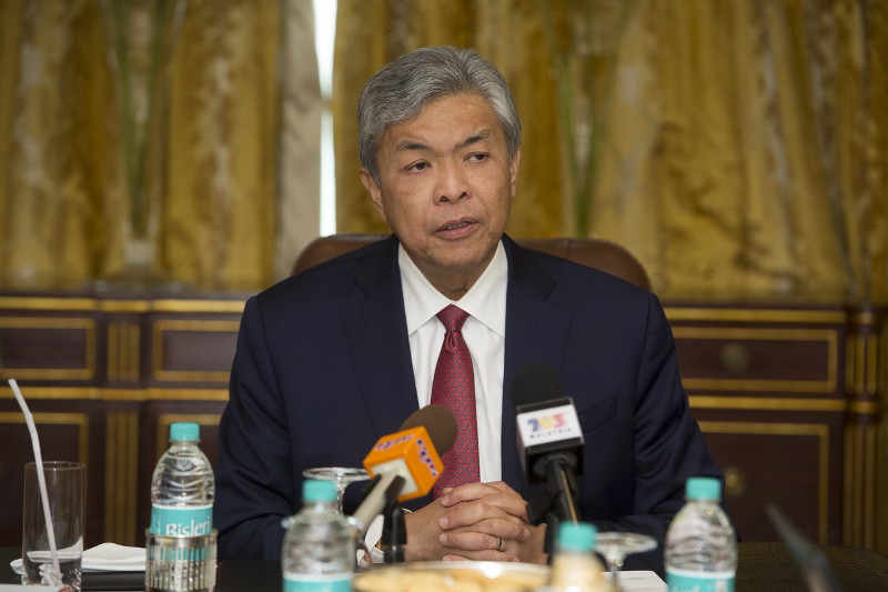 Deputy Prime Minister Datuk Seri Dr Ahmad Zahid Hamidi speaking to reporters on July 17, 2016 at his hotel in New Delhi, India where he is on a three-day working visit. u00e2u20acu201d Bernama pic