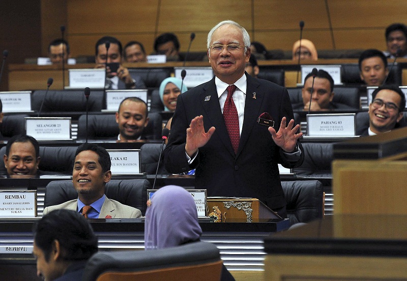 Prime Minister Datuk Seri Najib Razak speaks during the Youth Parliament sitting in Kuala Lumpur, Aug 9, 2016. u00e2u20acu201d Bernama pic