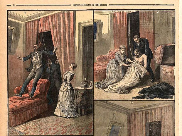 An illustration of Gouffu00c3u00a9u00e2u20acu2122s murder. u00e2u20acu201d Illustration courtesy of Wikimedia Commons