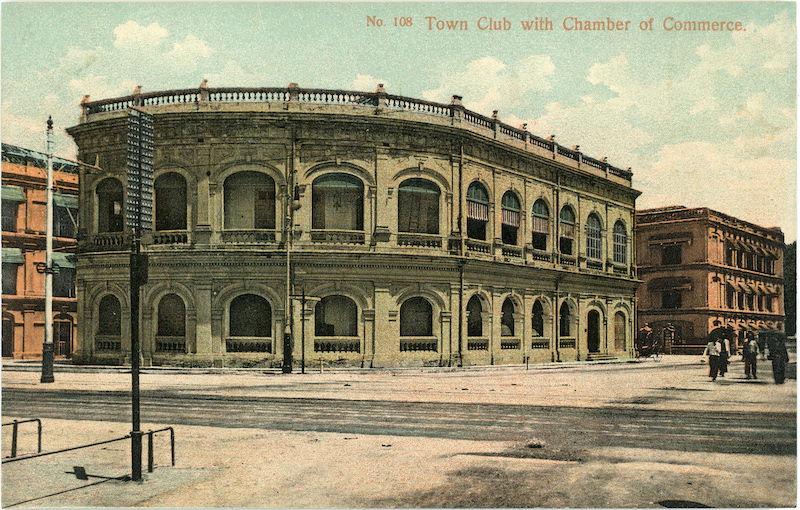 The Exchange Building that housed the Penang Chamber of Commerce, the Penang Turf Club offices and the Town Club in the early 1900s before it was damaged by allied bombing in 1945. — Picture courtesy of Entrepot Publishing Sdn Bhd