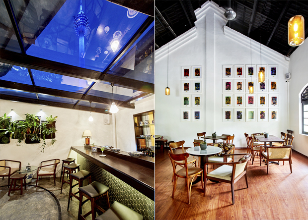 Check out the stunning view of KL Tower from Abacus Bar. (left). The Tunku Abdul Rahman room is perfect for private functions and features 50 pop art portraits of our first prime minister (right)