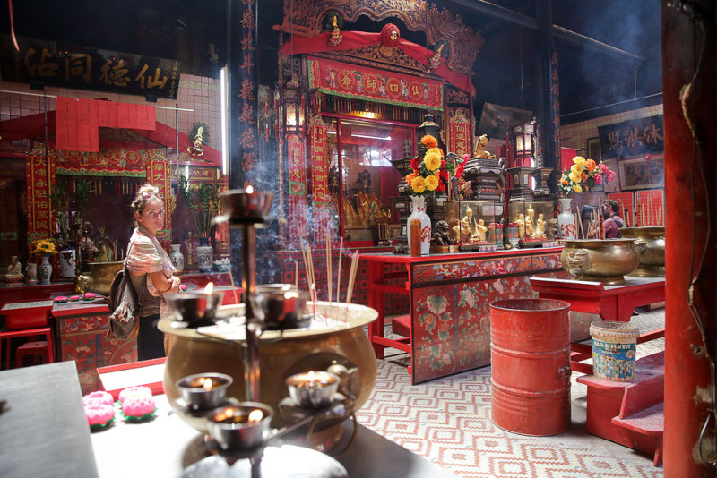 The main hall of the Sin Sze Si Ya temple that has three halls – where some of the many deities are placed.
