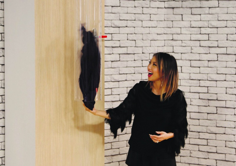 Jeannie Mai sends something up the 'Eww Tube' on the set of 'How Do I Look Asia Season 2'. u00e2u20acu201d TODAY pic