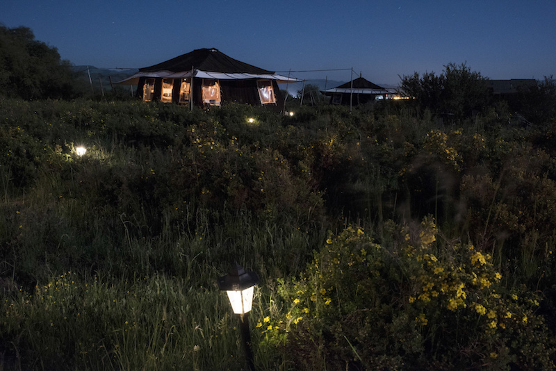 On a moonlight night, yak felt tents at Norden Camp, a glamorous camping, or ‘glamping,’ experience available on the Sangke Grasslands of the Tibetan plateau in China July 20, 2016. — Picture by Gilles Sabrie/The New York Times