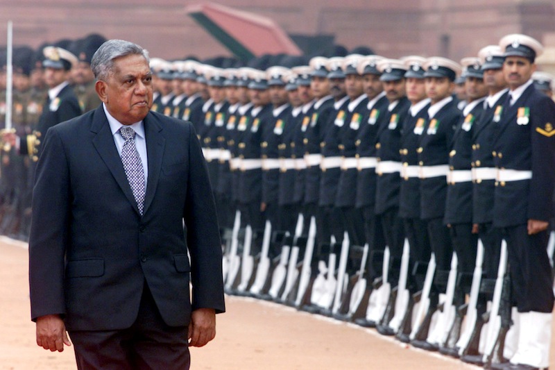 Singapore President S. R. Nathan inspects an honour guard during a welcome ceremony at the presidential palace in New Delhi January 4, 2003. u00e2u20acu201d Reuters pic