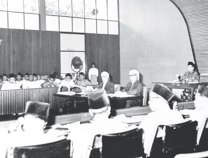 The first sitting of Parliament of the Federation of Malaya on Sept 15, 1959 at the old Parliament House which is now the Malaysian Tourism Centre in Jalan Ampang. — Picture from National Archives