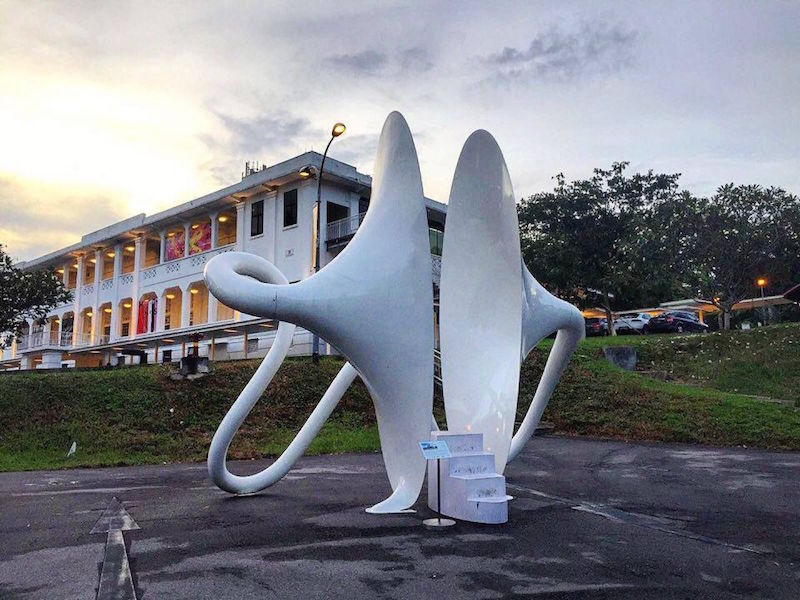 ‘Ling Ting 2 (Listening No. 2)’ is a large-scale outdoor installation by Singapore artist Sai Hua Kuan at Gillman Barracks. — Handout via TODAY