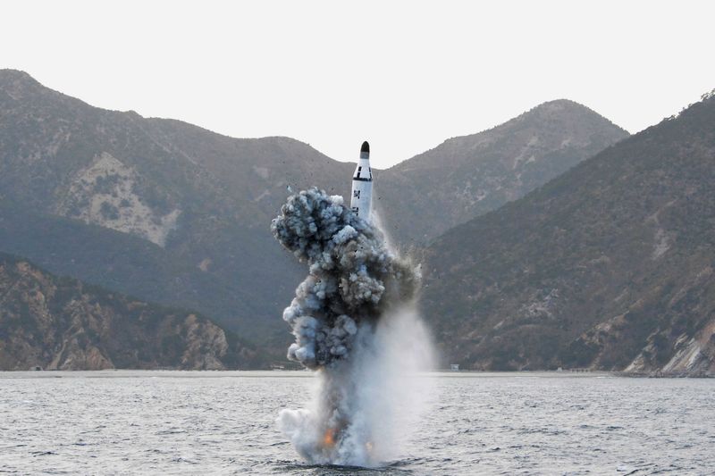 An underwater test-firing of a strategic submarine ballistic missile is seen in this undated photo released by North Korea's Korean Central News Agency in Pyongyang April 24, 2016. u00e2u20acu201d Reuters pic