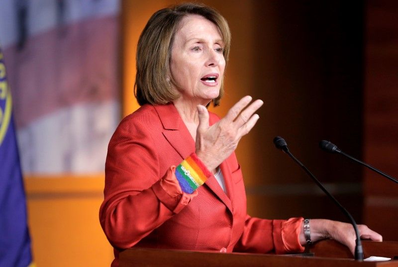 House Minority Leader Nancy Pelosi said democrats would discuss how to move forward on the impeachment. — Reuters pic