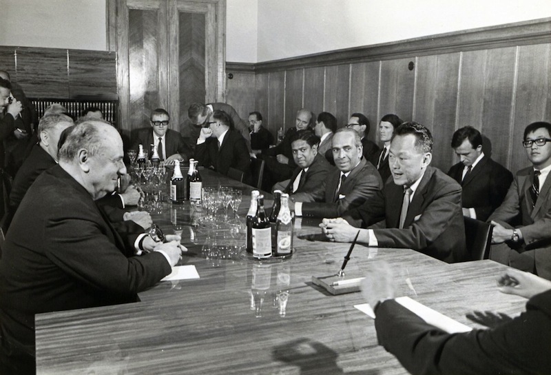 S.R. Nathan at the negotiating table with Foreign Minister S. Rajaratnam and Singapore's first Prime Minister Lee Kuan Yew during a visit to Russia in 1970. u00e2u20acu201du00c2u00a0Picture courtesy of Nathan's personal collection