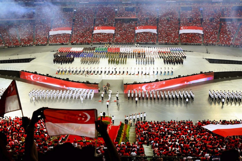 Massive Singapore National Flag seen during the National Day Parade 2016 at the National Stadium, Singapore Sports Hub on Aug 9, 2016. u00e2u20acu201d TODAY pic