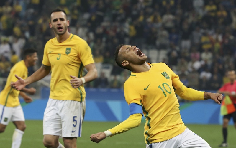Neymar (BRA) of Brazil and Renato Augusto (BRA) of Brazil celebrate a victory. u00e2u20acu201d Reuters pic