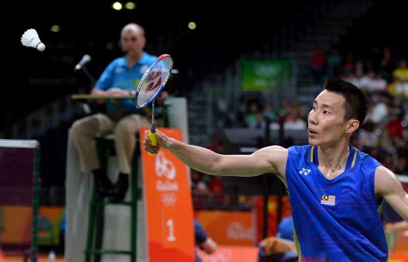 Lee Chong Wei in final Group A preliminary match Rio Olympics v Derek Wong Zi Liang of Singapore Pavilion 4,Riocentro August 14, 2016, winning 21-18, 21-8. Bernama