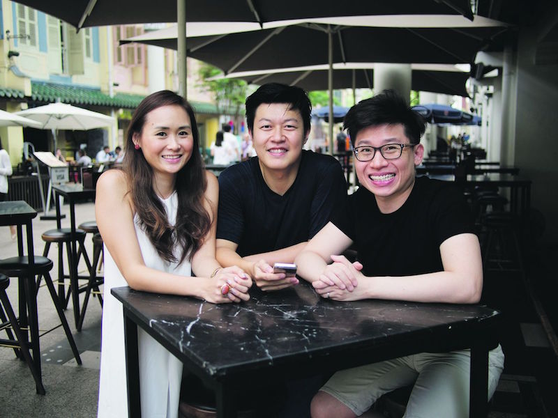 (From left) The founders of dating app Paktor chief marketing officer Charlene Koh, chief technology officer Ng Jing Shen and chief executive officer Joseph Phua. — Handout via TODAY