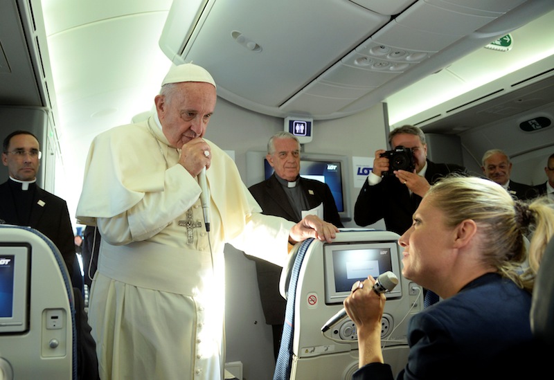 Pope Francis speaks to journalists during a press conference on the plane after his visit to Krakow, Poland, for the World Youth Days, July 31, 2016. u00e2u20acu201d Reuters pic