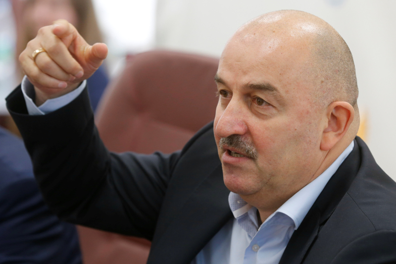 Russiau00e2u20acu2122s new national football team coach Stanislav Cherchesov speaks during a news conference after the Russian Football Unionu00e2u20acu2122s executive committee meeting in Moscow, Russia, August 11, 2016. u00e2u20acu201d Reuters pic