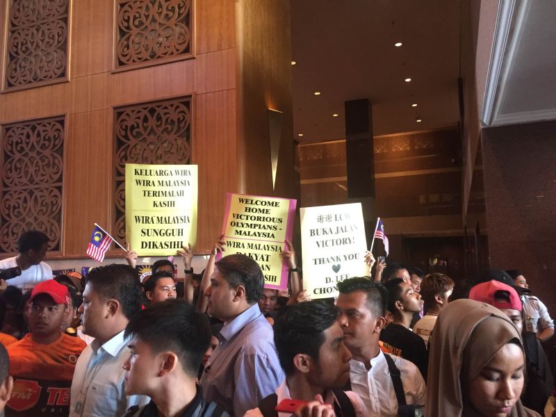 Malaysian supporters waiting for arrival of Olympic athletes contingent from Rio. u00e2u20acu2022 Picture by Kamles Kumar