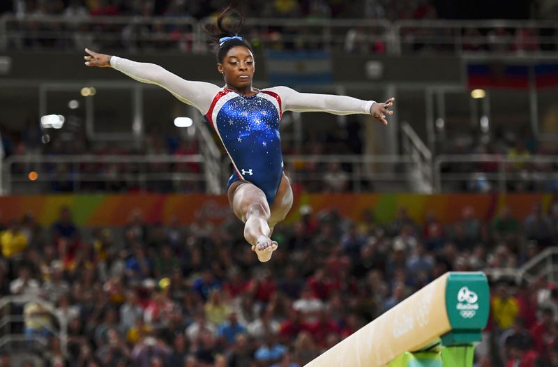 Simone Biles of USA competes on the beam during the artistic gymnastics women's individual all-around final at the Rio Olympic Arena, Rio de Janeiro August 11, 2016. u00e2u20acu201d Reuters pic