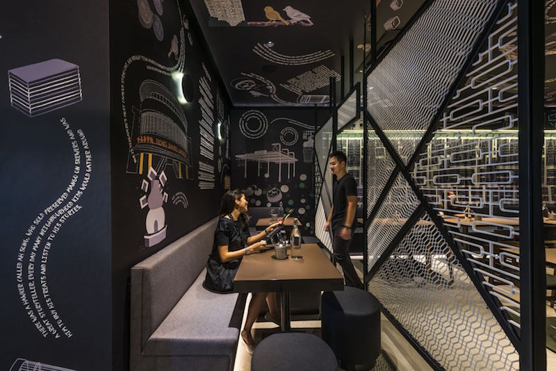 The bistro alcove at Coo has murals referencing the Tiong Bahru neighbourhood and local touches such as the old window grills design incorporated. — Handout via TODAY