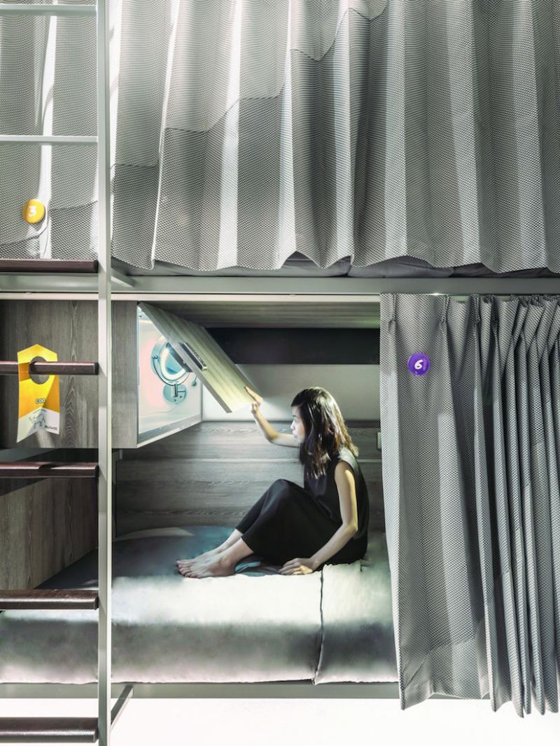 At Coo, the rooms are split into eight, six and four bedders and all beds come with thick blackout curtains and a cupboard to put your belonging in. — Handout via TODAY