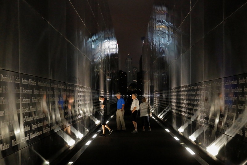 People gather at the Empty Sky memorial on the morning of the 15th anniversary of the 9/11 attacks in New Jersey, US, September 11, 2016. u00e2u20acu201d Reuters pic