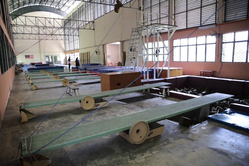 The Kuala Lumpur Swimming Complex's dry gym that caters specifically for divers has replaced its springboards and installed three brand new trampolines.