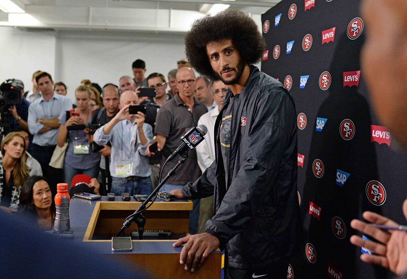 San Francisco 49ers quarterback Colin Kaepernick talks to media after the game against the San Diego Chargers in San Diego, California September 1, 2016. u00e2u20acu201d Reuters pic