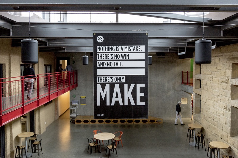The atrium of the design school, where Bill Burnett and Dave Evans teach, at Stanford University, in California, May 13, 2016. u00e2u20acu201d Picture by Jason Henry/The New York Times