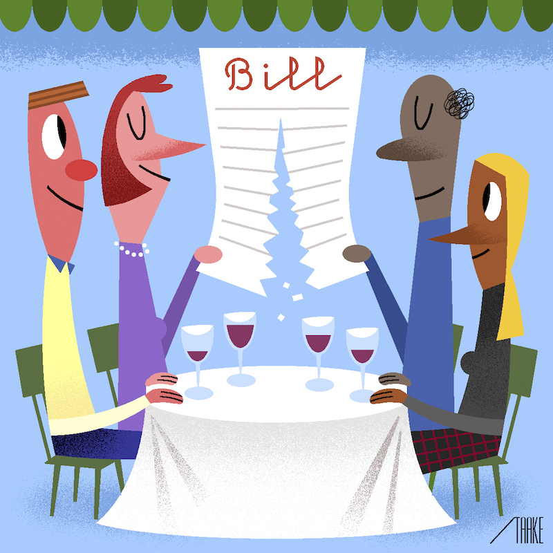 Want to have a fun vacation with friends? Figure out money matters in advance u00e2u20acu201d and schedule some alone time too. u00e2u20acu201d Illustration by Bob Staake/The New York Times