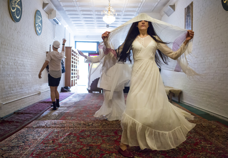 Juliet Rabia Gentile and other Sufis whirl in devotion at a lodge in New York’s Tribeca neighbourhood, September 10, 2016.