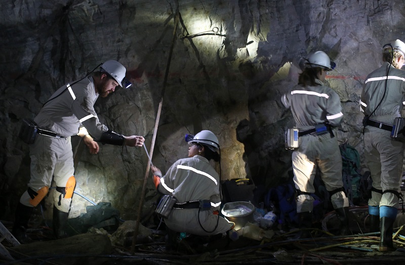 A team led by Tullis C. Onstott of Princeton University looks for life-forms in the Beatrix mine near Welkom, South Africa, June 18, 2015. — Picture by Joao Silva/The New York Times