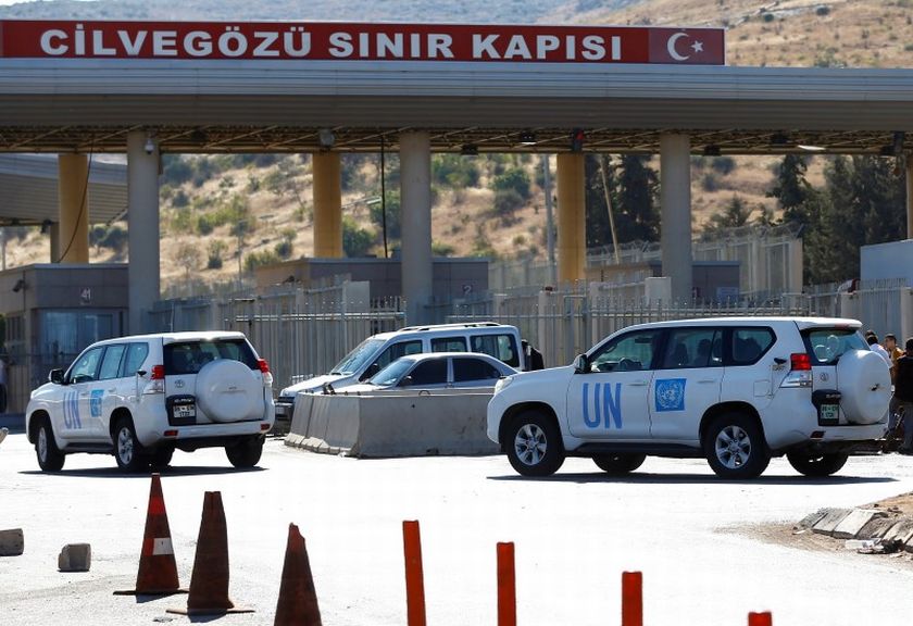 UN vehicles enter Syria from Turkey at Cilvegozu border gate, located opposite the Syrian commercial crossing point Bab al-Hawa in Reyhanli, Hatay province, Turkey, September 16, 2016. u00e2u20acu201d Reuters pic