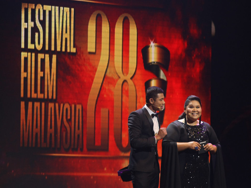 Nabil Raja Lawak and Sherry Alhadad hosted FFM 28. u00e2u20acu201d Picture by Cinema Online