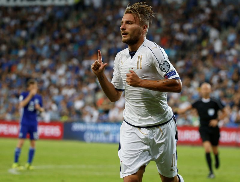 Italyu00e2u20acu2122s Ciro Immobile reacts after scoring against Israel at the World Cup 2018 Qualifier at the Sammy Ofer Stadium in Haifa, Israel. u00e2u20acu2022 Reuters pic