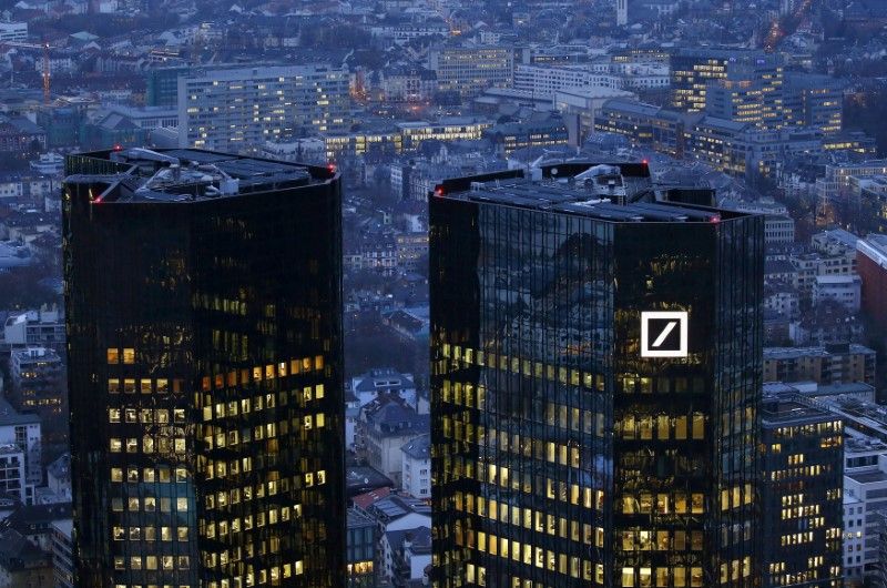 The headquarters of Germany's Deutsche Bank is seen during early evening in Frankfurt January 26, 2016. u00e2u20acu201d AFP pic