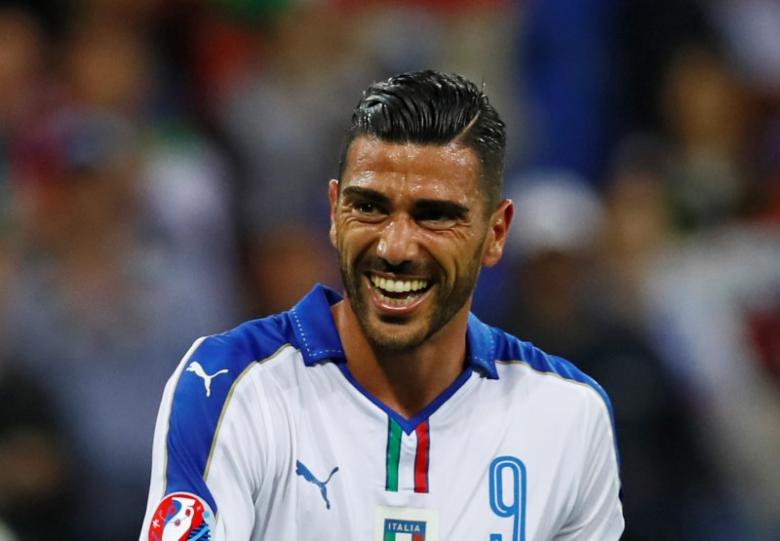 Belgium v Italy - EURO 2016 - Group E - Stade de Lyon, Lyon, France - 13/6/16Italy's Graziano Pelle celebrates at the end of the match REUTERS/Jason CairnduffLivepic