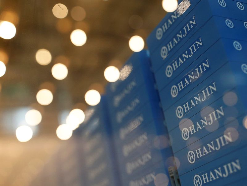 The logo of Hanjin Shipping Co is seen on a replica of shipping containers at its headquarters in Seoul August 31, 2016. u00e2u20acu201d Reuters pic