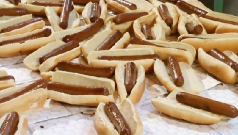 New Yorku00e2u20acu2122s Nathanu00e2u20acu2122s Famous hot dogs break the Guinness World Record for Longest Line of Hot Dogs. u00e2u20acu2022 Reuters pic